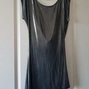 Low back Charcoal cowl back slinky dress